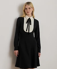 Lauren Ralph Women's Tie Neck Long Sleeve Dress
