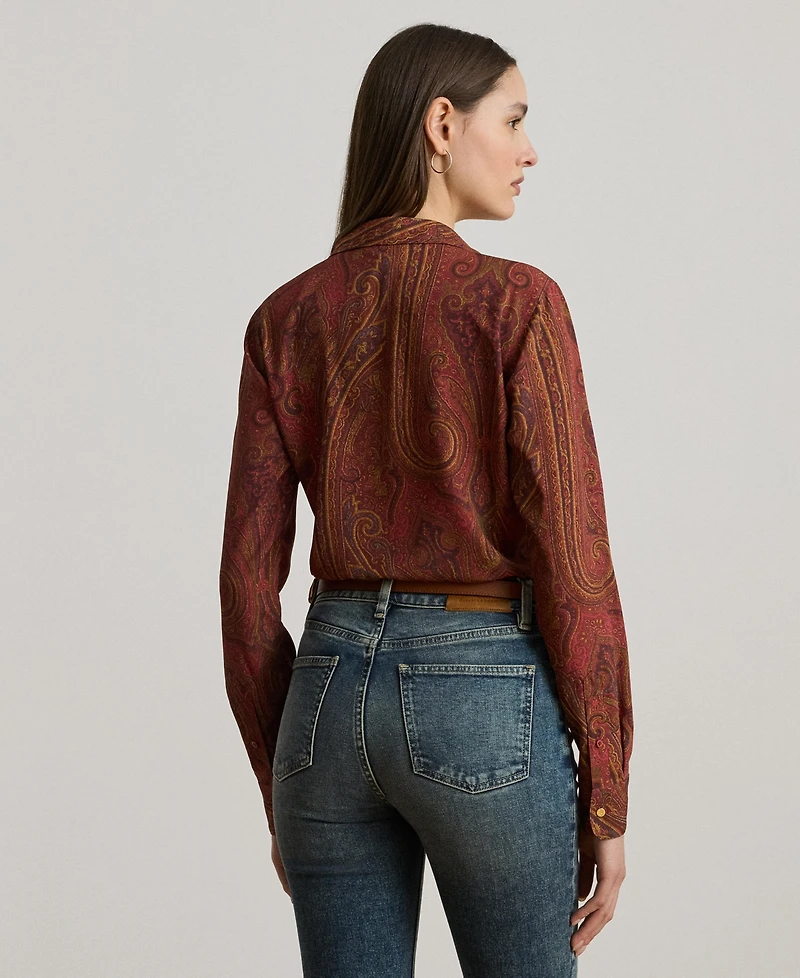 Lauren Ralph Women's Classic Fit Paisley Print Shirt