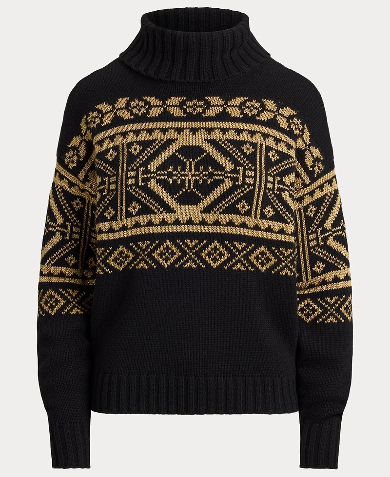 Lauren Ralph Women's Fair Isle Turtle Neck Sweater