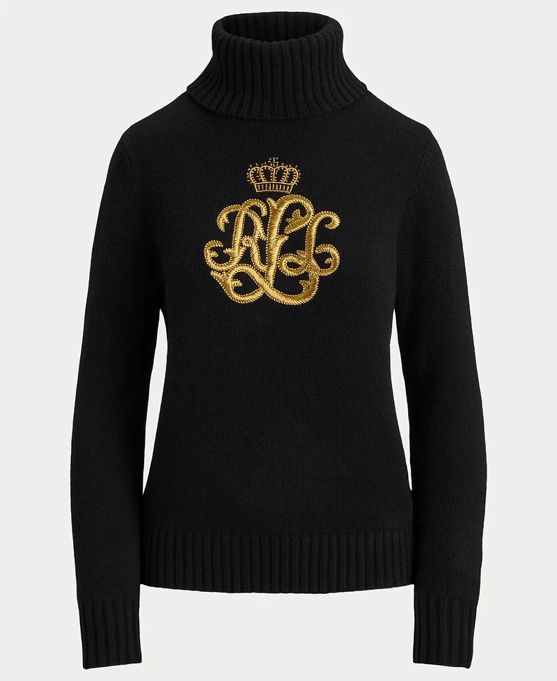 Lauren Ralph Women's Logo Detail Turtle Neck Sweater