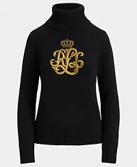 Lauren Ralph Women's Logo Detail Turtle Neck Sweater
