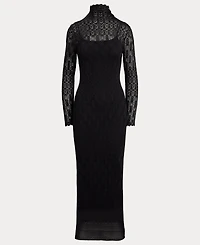 Lauren Ralph Women's Pointelle-Knit Turtleneck Sweater Dress