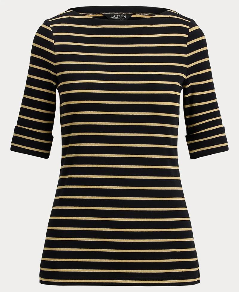 Lauren Ralph Women's Striped Boatneck T-shirt