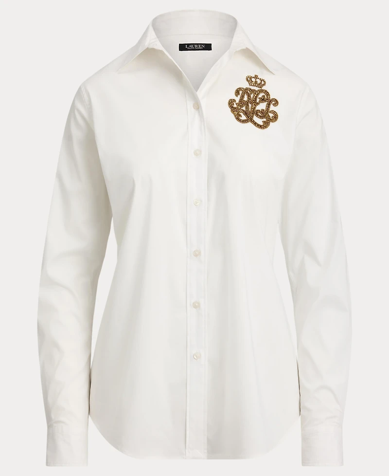 Lauren Ralph Lauren Women's Logo Detail Point Collar Shirt