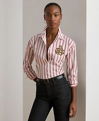 Lauren Ralph Lauren Womens Relaxed Fit Striped Shirt P Xs Xxl