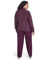 Calvin Klein Plus Long Sleeve Ruffle Front Top