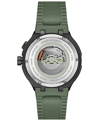 Lacoste Men's LC33 Mech Hybrid Automatic Green Silicone Strap Watch, 44mm