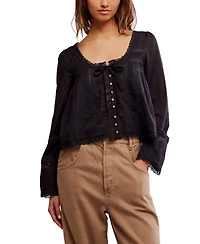 Free People Women's Embroidered Lace Shirt