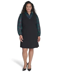 Tommy Hilfiger Plus Long Sleeve A-line Dress