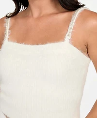 Guess Women's Cropped Bralette Sleeveless Sweater