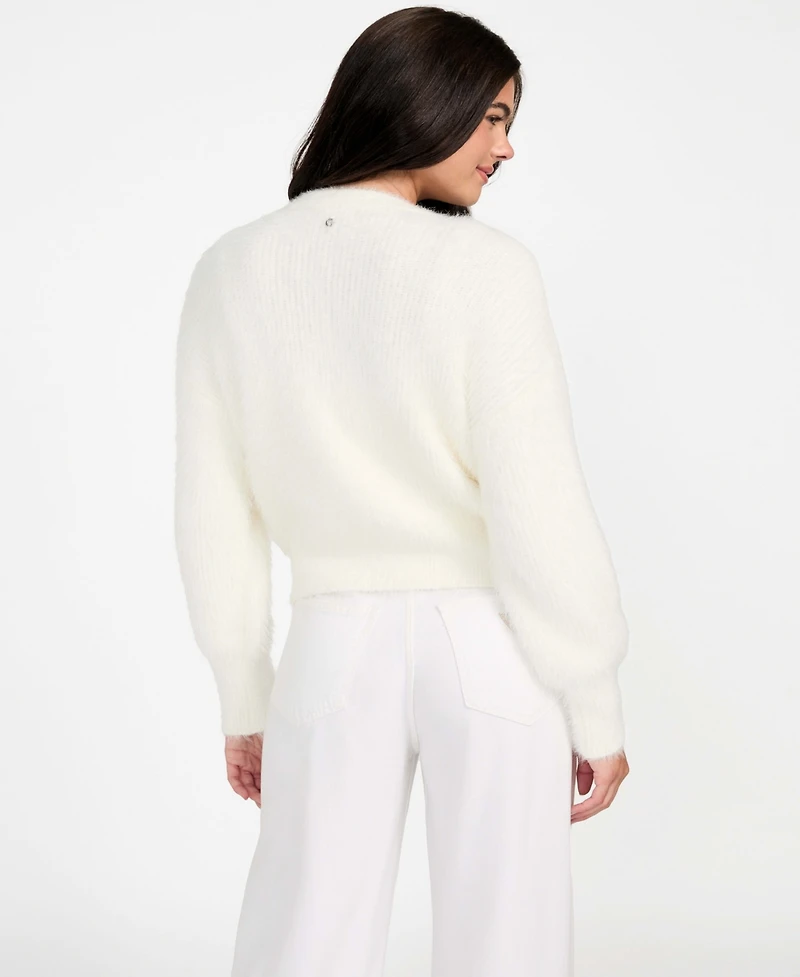 Guess Women's Keyla Rhinestone-Button Cardigan Sweater