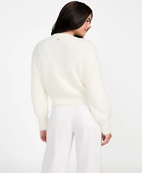 Guess Women's Keyla Rhinestone-Button Cardigan Sweater