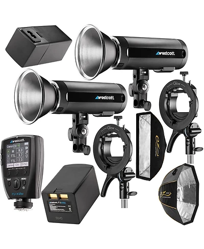 Westcott 2x FJ200 200Ws Strobe with Dc Battery