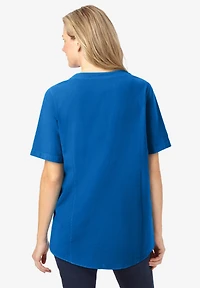 Woman Within Women's Short-Sleeve Crinkle Shirt