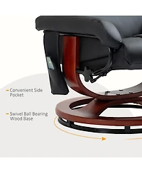 Homcom Electric Faux Leather Recliner with Ottoman,10 Vibration Points,