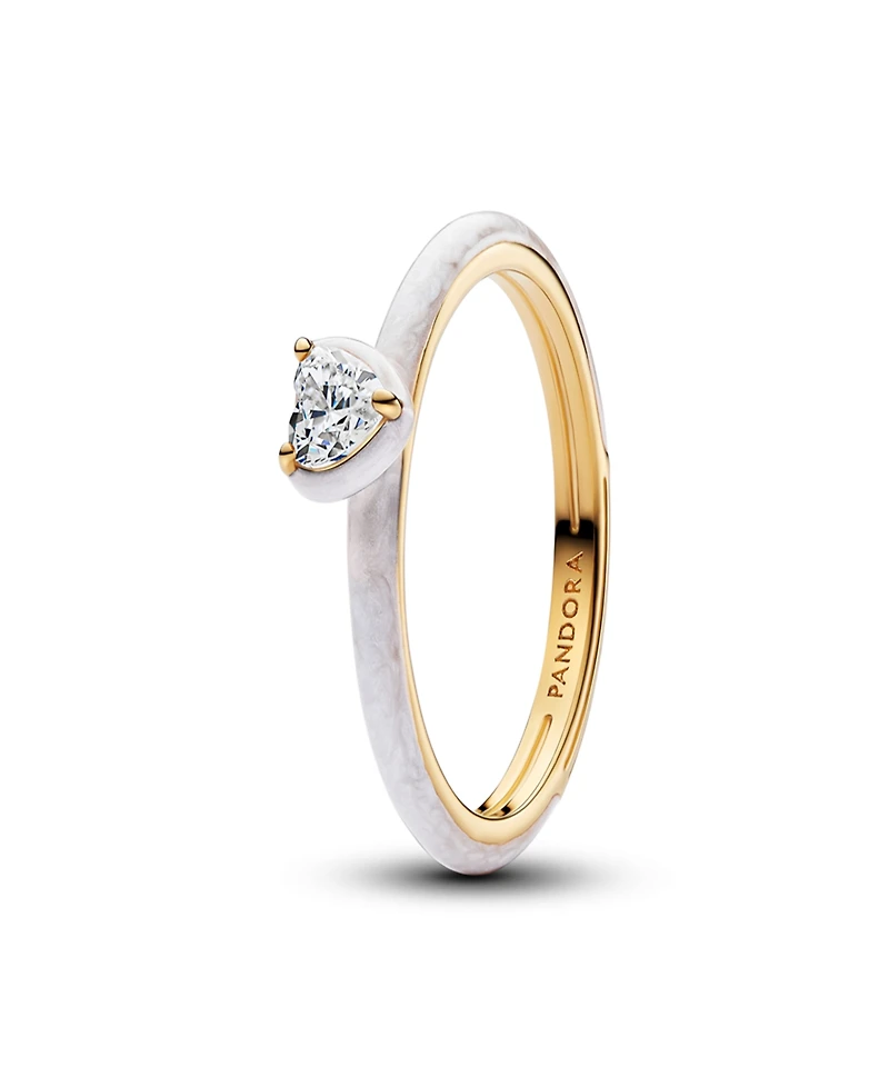 Pandora Gold Plated White Chakra Heart Ring