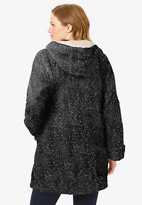 Woman Within Women's Short Hooded Berber Fleece Jacket