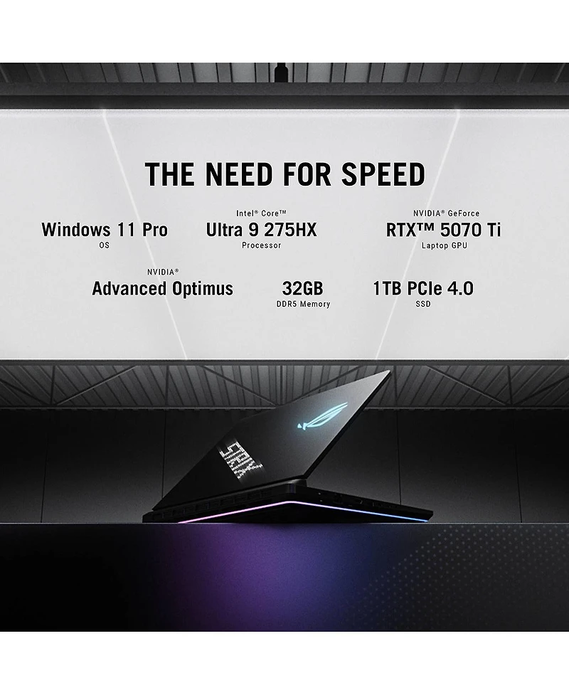 Asus Rog Strix Scar 18 G835 18" 240Hz Wqxga Gaming Laptop, Intel Core Ultra 9 275HX 2.7GHz, 32GB Ram, 1TB Ssd, Nvidia GeForce Rtx 5070 Ti 12GB, W