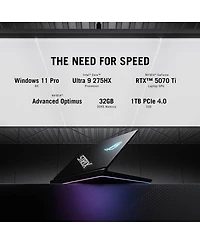 Asus Rog Strix Scar 18 G835 18" 240Hz Wqxga Gaming Laptop, Intel Core Ultra 9 275HX 2.7GHz, 32GB Ram, 1TB Ssd, Nvidia GeForce Rtx 5070 Ti 12GB, W