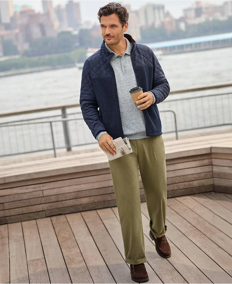 Lands' End Men's Knockabout Comfort Waist Relaxed Fit Pleated Front Chino Pant