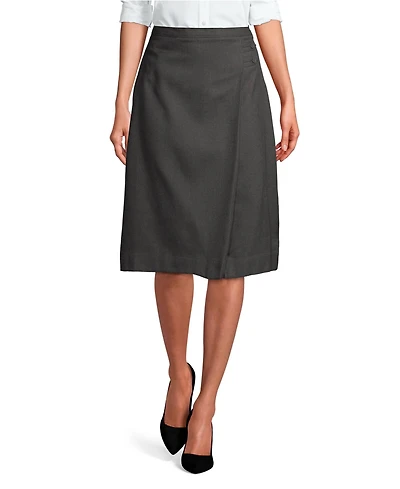 Lands' End Women's Solid A-line Skirt Below The Knee