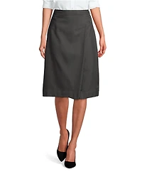 Lands' End Women's Solid A-line Skirt Below The Knee