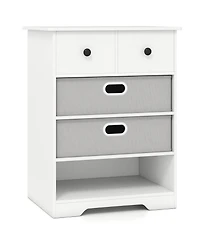 Costway 4-Drawer Dresser Modern Chest Storage Organizer with Open Shelves Anti-Tip Kits