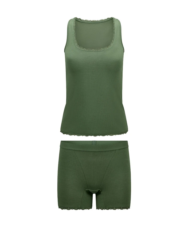 Adore Me Women's Tayler Pajama Tank & Boxer Shorts Set