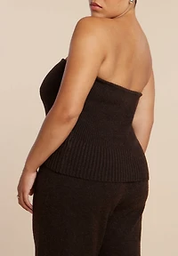 Eloquii Women's Plus Sweater Ribbed Tube Top