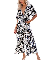 Cupshe Women's Floral Print V-Neck Wide Leg Jumpsuit