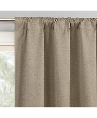 Sun Zero Parsons Herringbone Magnetic Closure 100% Blackout Rod Pocket Curtain Panel Pair