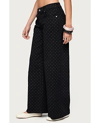 Edikted Women's Misha Polka Dot Baggy Low Jeans