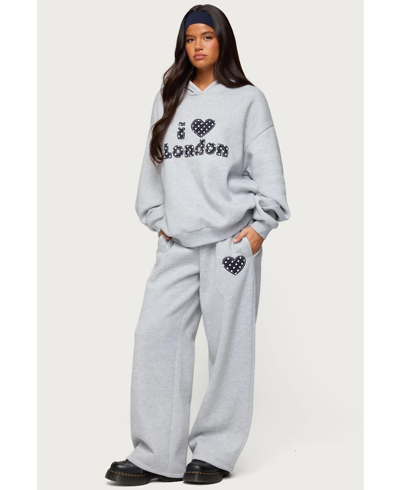 Edikted Womens I Heart London Sweatpants