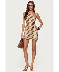 Edikted Women's Agua Zigzag One Shoulder Mini Dress