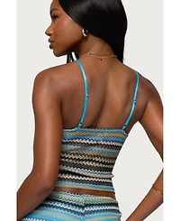 Edikted Womens Zigzag Stripe Tank Top