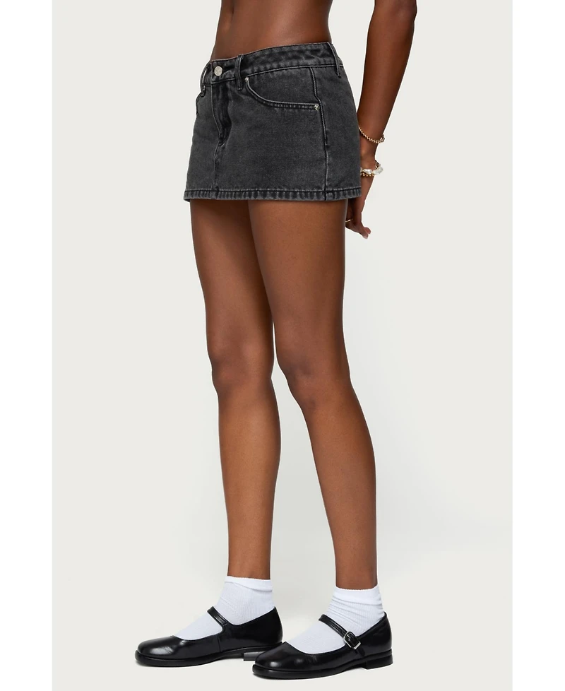 Edikted Women's Camelia Denim Mini Skort