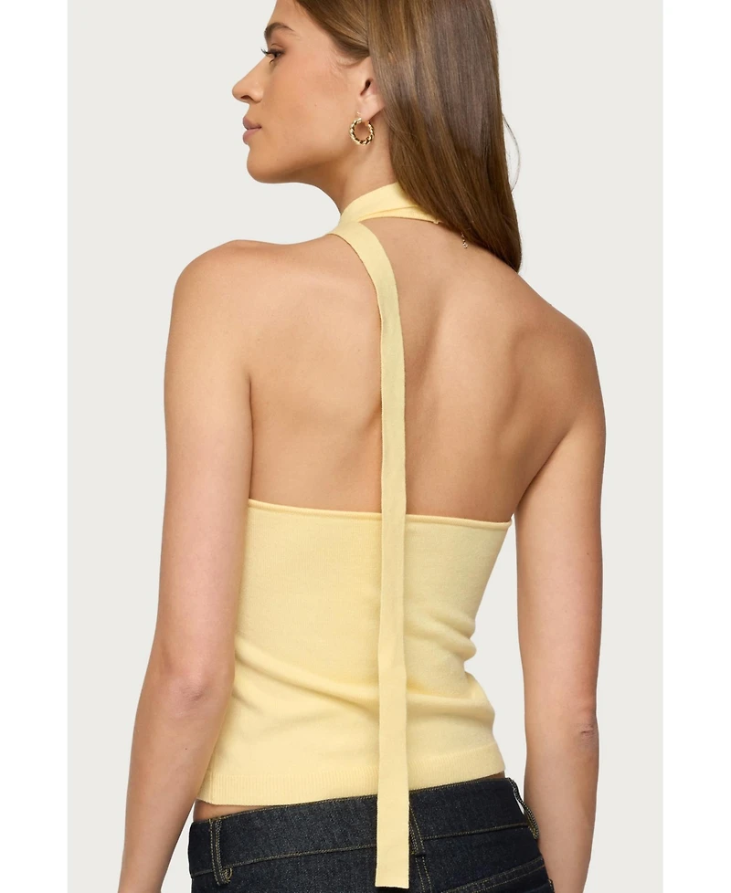 Edikted Womens Two Piece Knit Halter Top