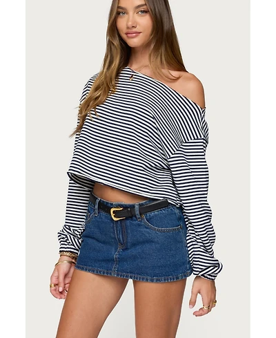 Edikted Women's Aveline Off Shoulder Light Sweatshirt