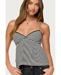Edikted Women's Orietta Striped Babydoll Top