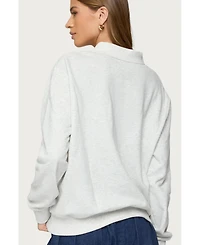Edikted Women's Scholar Oversized Polo Sweatshirt