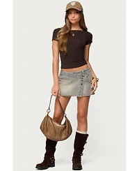Edikted Womens Becca Boat Neck Top