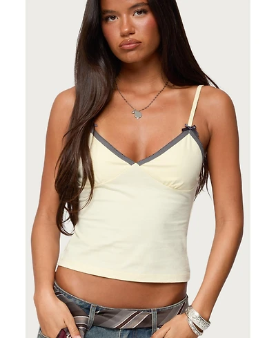 Edikted Womens Ruelle Contrast Frill Tank Top