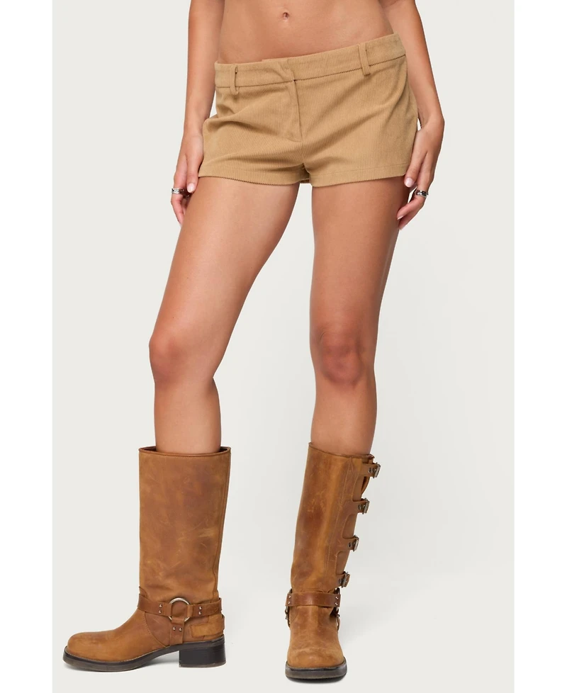 Edikted Women's Kyler Corduroy Micro Shorts