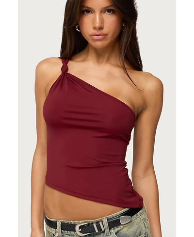 Edikted Women's Knotted One Shoulder Asymmetric Top
