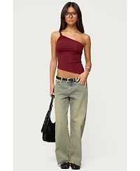 Edikted Women's Knotted One Shoulder Asymmetric Top