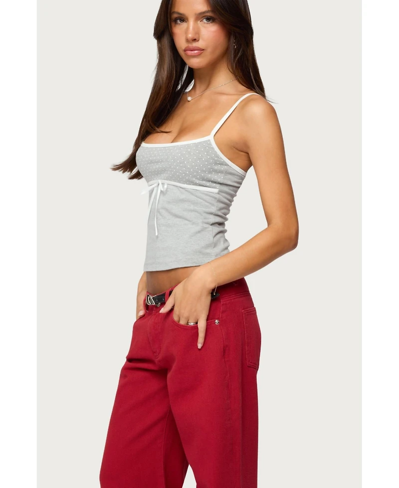 Edikted Women's Rhoda Contrast Polka Dot Tank Top