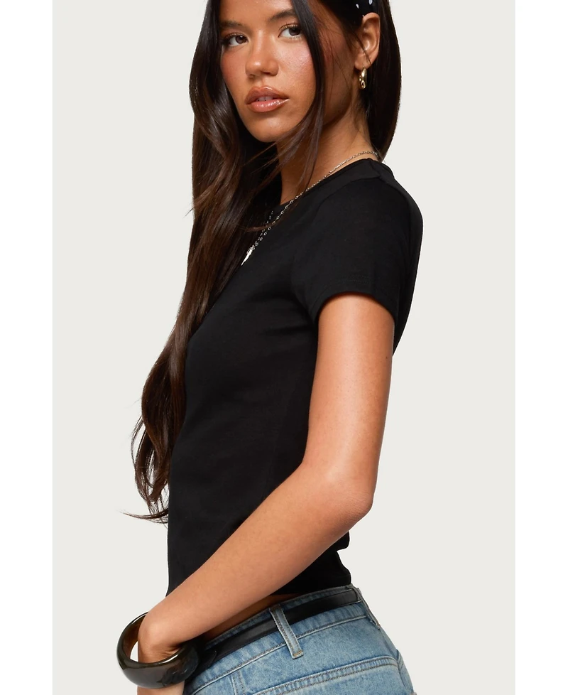 Edikted Women's Nikkey Semi Sheer T Shirt