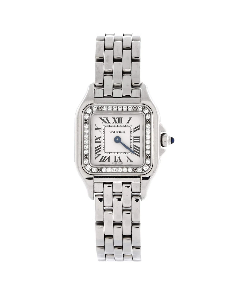 Pre-Owned Cartier Panthere de Cartier Quartz Watch in White Gold with Diamond Bezel 22mm