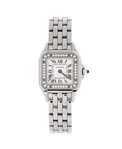 Pre-Owned Cartier Panthere de Cartier Quartz Watch in White Gold with Diamond Bezel 22mm