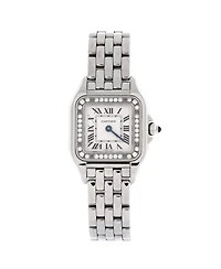 Pre-Owned Cartier Panthere de Cartier Quartz Watch in White Gold with Diamond Bezel 22mm